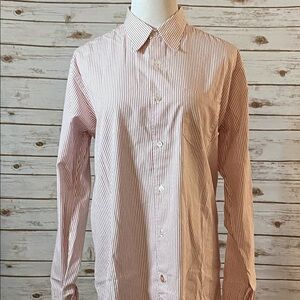 J Brand classic red/white striped long sleeve button-down shirt Size XL